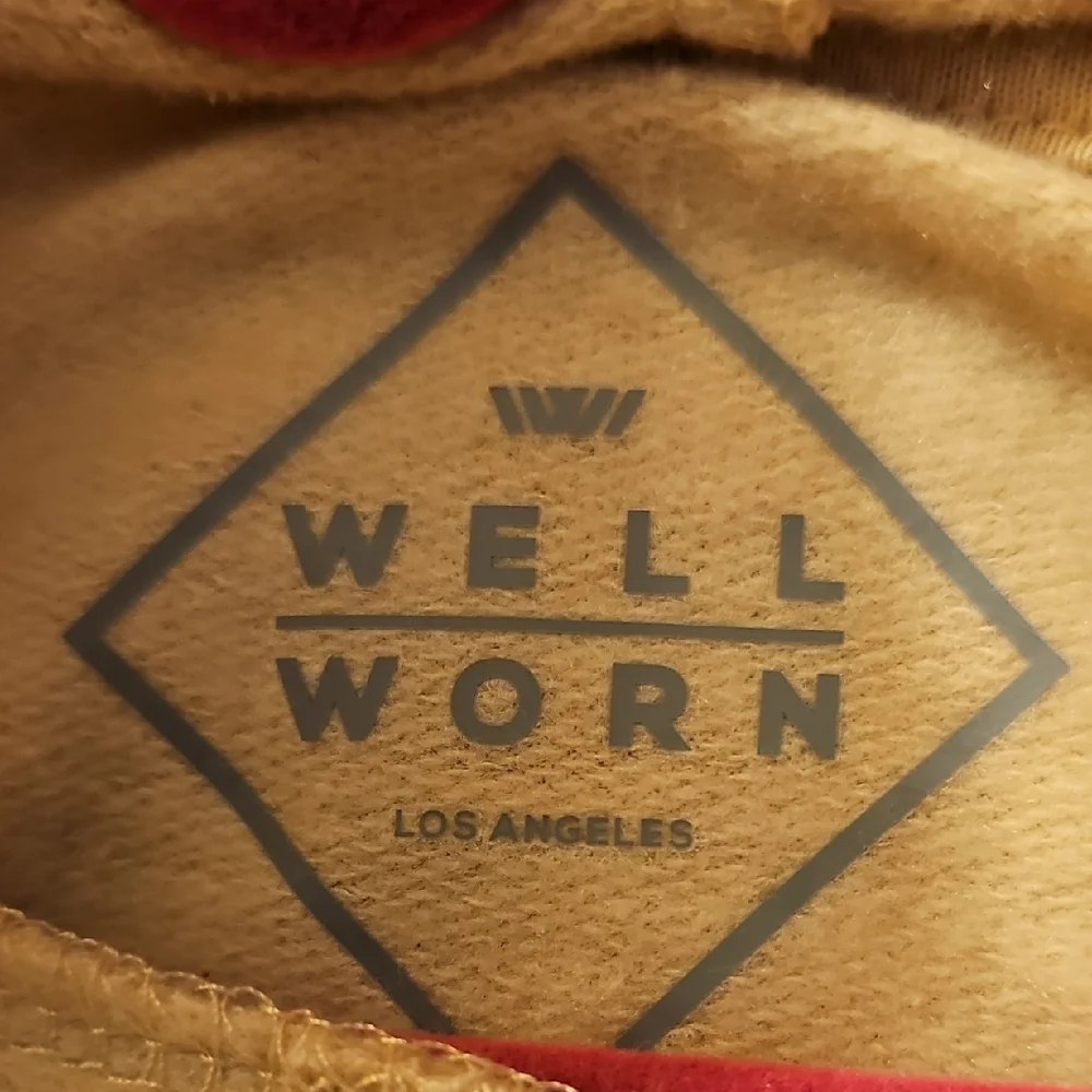 Well Worn Cream and Black Hoodie with Retro Graphic - Picture 2 of 4